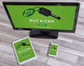 Car sale concept on different devices Royalty Free Stock Photo
