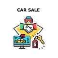 Car Sale Dealership Concept Color Illustration