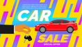 Car sale modern banner design.hand holding keys Royalty Free Stock Photo