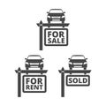 Car for sale, for rent, sold icon Royalty Free Stock Photo