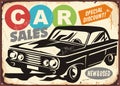 Car sales vintage commercial advertisement Royalty Free Stock Photo