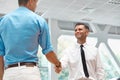 Car Salesman Invites Customers at Showroom.