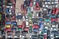 Car Scrapyard auto wrecks Junk Yards Aerial Drone photo