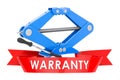 Car screwjack warranty concept. 3D rendering Royalty Free Stock Photo