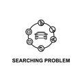 car searching problem icon. Element of car repair for mobile concept and web apps. Detailed icon can be used for web and mobile.