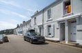 Car in the seaside resort St Mawes, Cornwall, UK