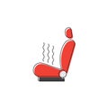 Car Seat Heating vector icon symbol isolated on white background