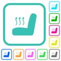 Car seat heating vivid colored flat icons