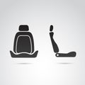 Car seat profile and front icon.