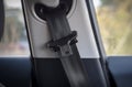 car seatbelt close up, buckle and strap of a car seatbelt Royalty Free Stock Photo