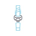 car seatbelt line icon, outline symbol, vector illustration, concept sign