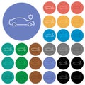 Car security outline round flat multi colored icons Royalty Free Stock Photo