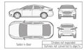 Car sedan and suv drawing outlines not converted to objects Royalty Free Stock Photo
