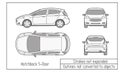 Car sedan and suv drawing outlines not converted to objects Royalty Free Stock Photo