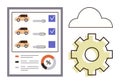 Car Selection Process with Data Analysis and Cloud Integration Concept Royalty Free Stock Photo