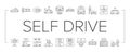 car self vehicle drive smart auto icons set vector