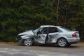 Car after serious accident on a road