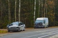 Car after serious accident on a road