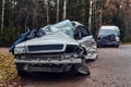 Car after serious accident on a road