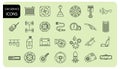 Car parts line icon set, automobile collection. Car service icons vector. Flat set. Royalty Free Stock Photo