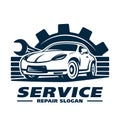 Car service design template. Car repair design template. Vector and illustration Royalty Free Stock Photo