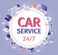 Car Service Banner Offer 24 to7 Customer Support