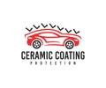 Car service, car, ceramic coating protection and automobile, logo design. Automotive, ceramic coat, paint protection and car detai