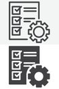 Car service checklist line and solid different style vector icon set Royalty Free Stock Photo