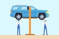 Car service concept. Automobile maintenance repair