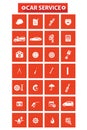 Car service concept icons,Orange version