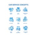 Car service concept icons set Royalty Free Stock Photo