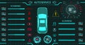 Car service. Diagnostic stand.digital car dashboard of a modern car. Graphical display. illustration