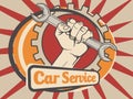 Car service emblem vector illustration