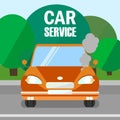 Car Service, Engine Maintenance Banner Template