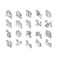 Car Service Garage Collection isometric icons set vector Royalty Free Stock Photo