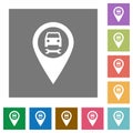Car service GPS map location square flat icons Royalty Free Stock Photo