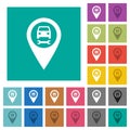 Car service GPS map location square flat multi colored icons Royalty Free Stock Photo