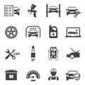 Car service icon set, transport industry and equipment Royalty Free Stock Photo