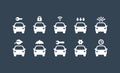 Car service icons set. Auto symbols. Vector illustration Royalty Free Stock Photo