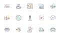 Car service, Inventory report and Waves line icons for website, printing. For design. Vector