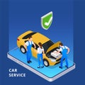 Car Service Isometric Background