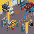 Car Service Isometric Concept Royalty Free Stock Photo