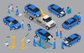 Car Service Isometric Icons Royalty Free Stock Photo