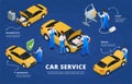 Car Service Isometric Infographics