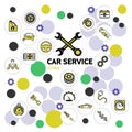 Car Service Line Icons Collection