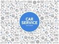 Car Service Line Icons Pattern Royalty Free Stock Photo