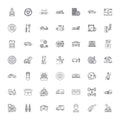 Car service linear icons, signs, symbols vector line illustration set Royalty Free Stock Photo