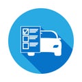 Car service list icon with long shadow. Element of car repair services illustration. Signs and symbols icon for websites, web desi