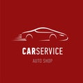 Car service logo template. Auto dealer shop emblem design silhouette vehicle. Trendy symbol.