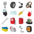 Car service maintenance cartoon icons